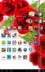Red Rose LWP theme screenshot