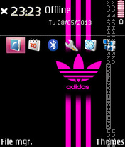 Скриншот темы Adidas Pink Stripes