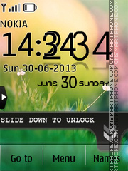 Unlock Grass Nature Clock tema screenshot