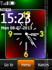 Neon Dual Clock tema screenshot