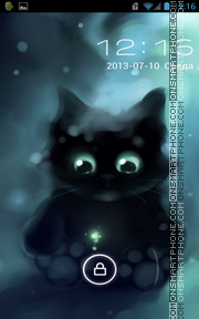 Blue Cute Kitty theme screenshot