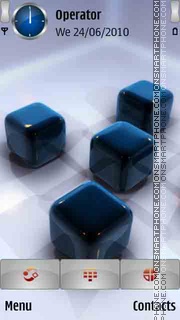 Cubes 3D Blue tema screenshot