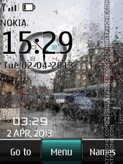 Rain Dual Clock tema screenshot