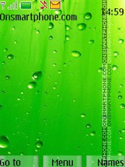 Fresh Green Drops tema screenshot