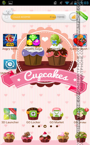 Скриншот темы Cupcakes 01