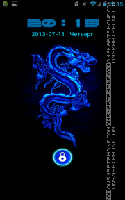 Скриншот темы Blue Neon Dragon