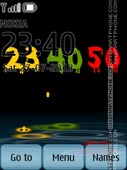 Multicolored Digital Clock theme screenshot