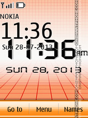 Digital Orange Clock tema screenshot