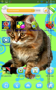 Скриншот темы Cute Kitty Cat