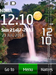 Waterfall Live Clock tema screenshot