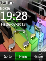 Piano Digital Clock Theme-Screenshot