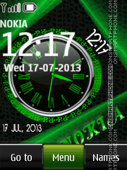 Green Nokia Dual Clock theme screenshot