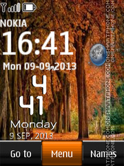 Autumn Trees Live Clock tema screenshot