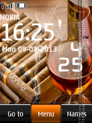 Cognac and Cigars Digital Clock es el tema de pantalla