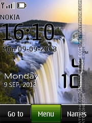 Waterfall Live Clock 01 es el tema de pantalla