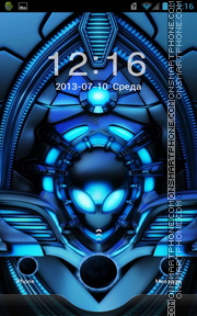 Blue Alien tema screenshot