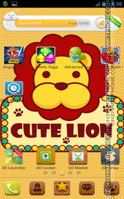 Cute Lion es el tema de pantalla
