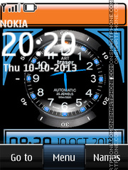 Dual Blue Clock 01 theme screenshot