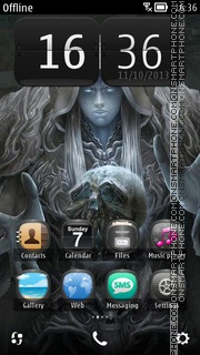 Mythic Girl and Skull tema screenshot