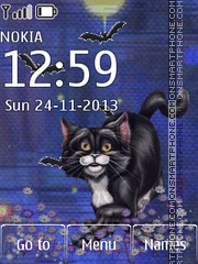 Animated Black Cat tema screenshot