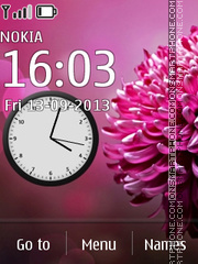 Pinkish Flower Clock theme screenshot