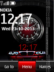 Red BMW Dual Clock theme screenshot