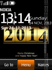 2014 New Year Clock es el tema de pantalla