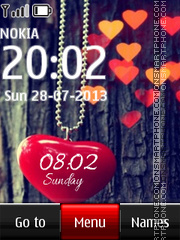 Heart Digital Clock 03 tema screenshot