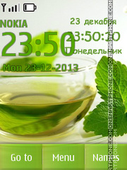 Скриншот темы Drink with mint leaves