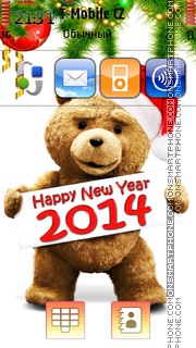 Happy New Year 2014 with Ted tema screenshot
