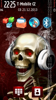 DJ Red Skeleton tema screenshot