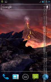 Скриншот темы Volcano 3D Live Wallpaper