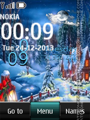 Winter Postcard Digital Clock es el tema de pantalla