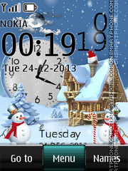 Скриншот темы Christmas dual clock 05