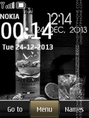 Vodka digital clock theme screenshot