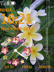 Скриншот темы Tropical Flowers Clock