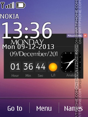 Flat Design Clock tema screenshot