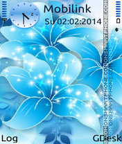 Cyan flowers tema screenshot