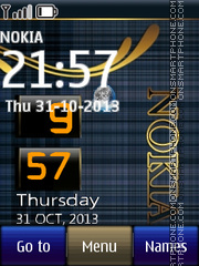 Nokia Blue Live Clock theme screenshot