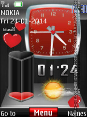 Скриншот темы Flying hearts battery dual