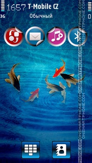 Tropical Blue Fishes tema screenshot