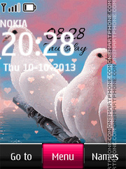 Скриншот темы Dove Love Digital Clock