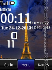Eiffel Tower Live Clock theme screenshot