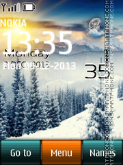 Скриншот темы Snow in Alps Live Clock