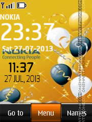 Скриншот темы Nokia Ballon Digital Clock