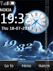 Moon Dual Clock theme screenshot