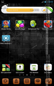 Black Android Theme 01 tema screenshot