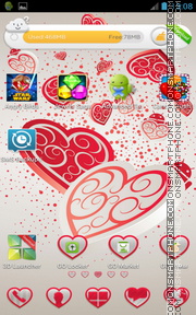 Falling Hearts tema screenshot