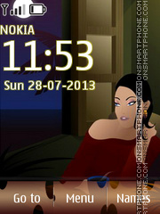 Vector Girl at Sofa tema screenshot