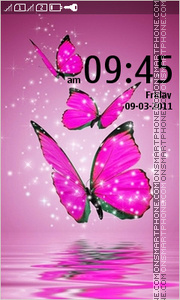 Pink Butterflies 01 tema screenshot